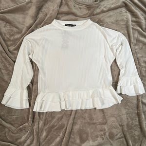 Women’s Rib Ruffle Detail Top | Size 10
